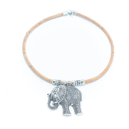 Elephant Pendant Cork necklace