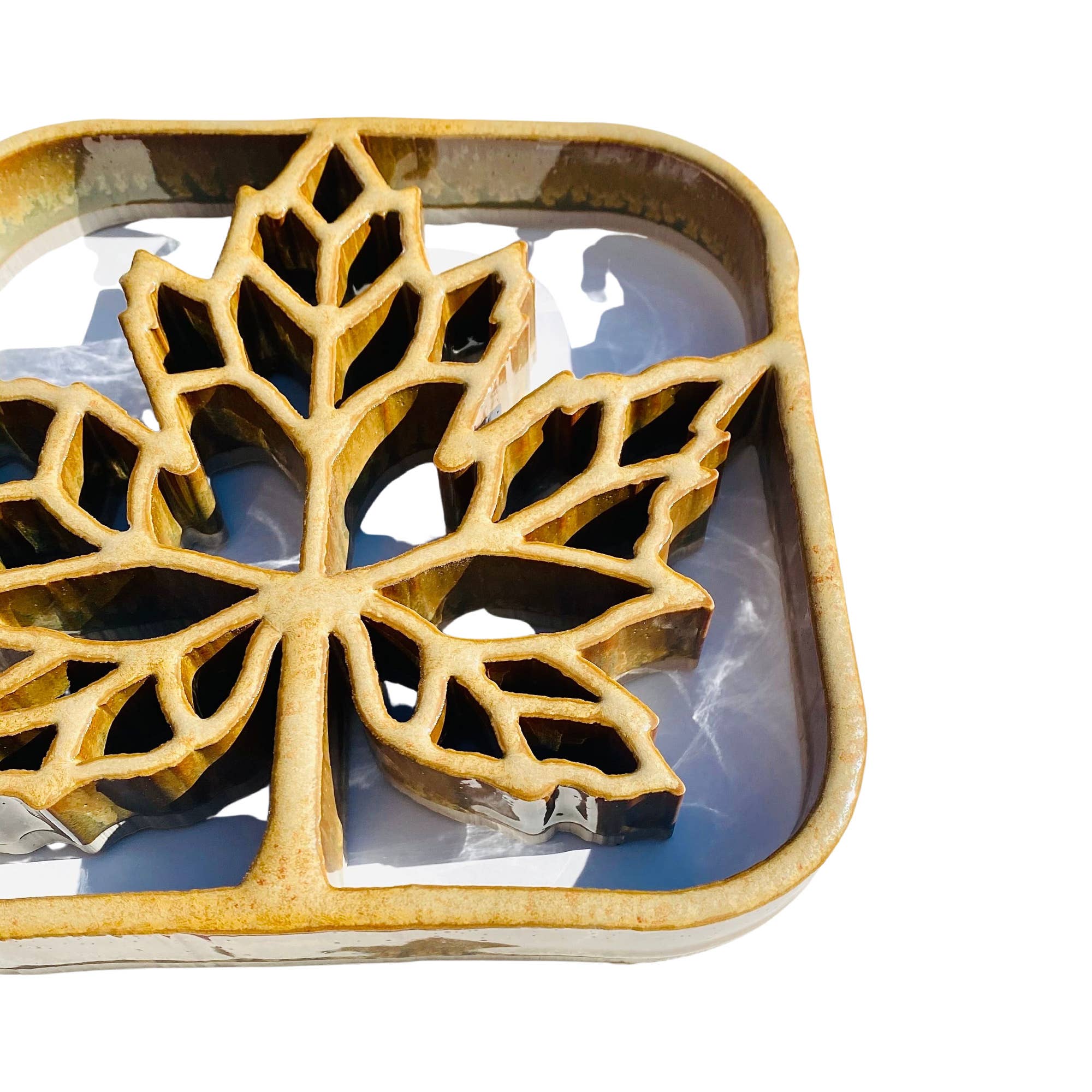 Maple Leaf Trivet - Stoneware Pottery