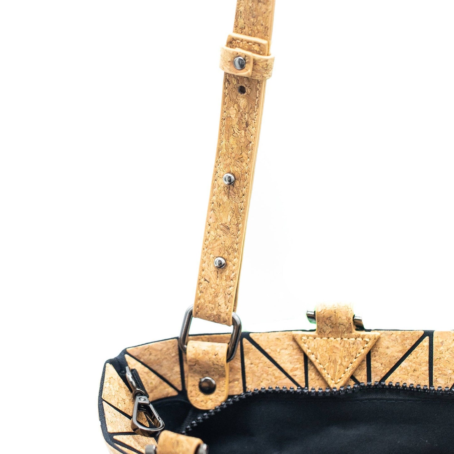 Cross-road Geometric Cork Handbag