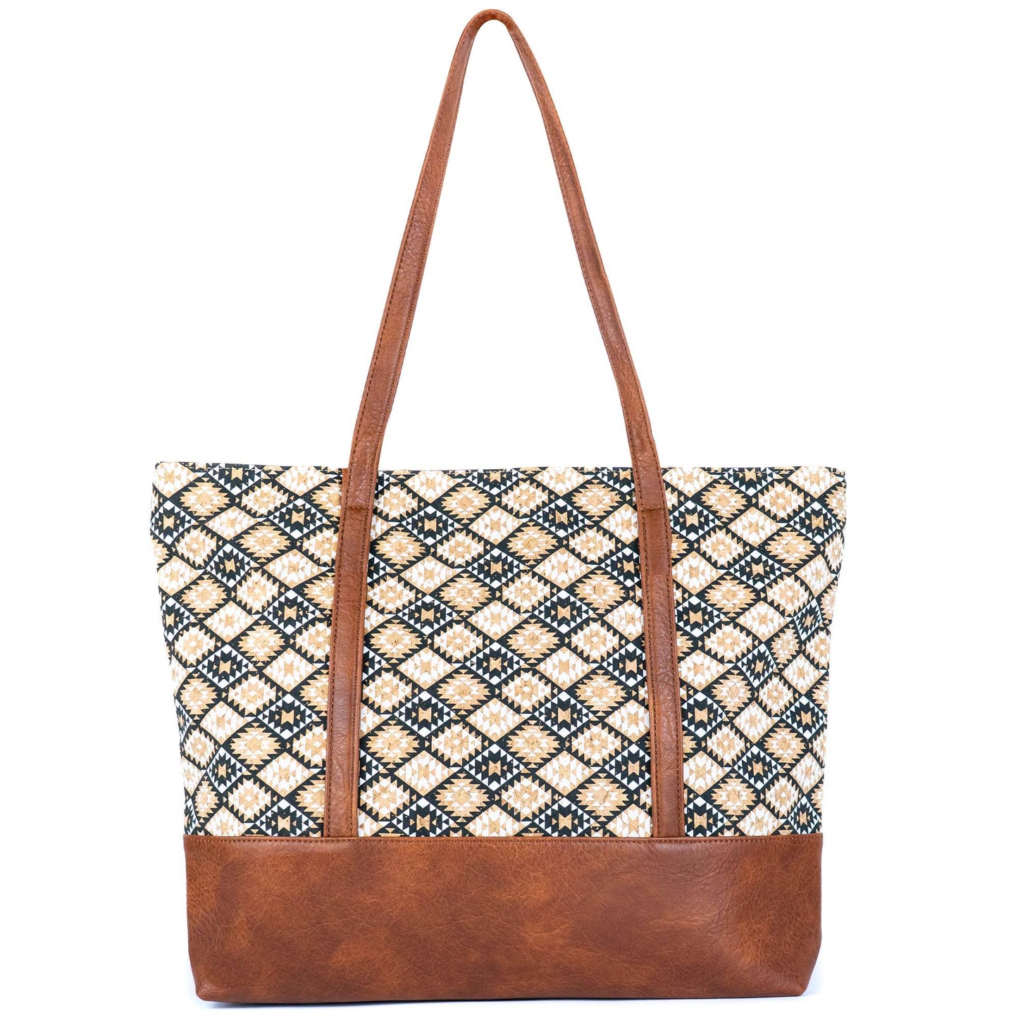 Cork Tote Bag with Vegan Leather Straps