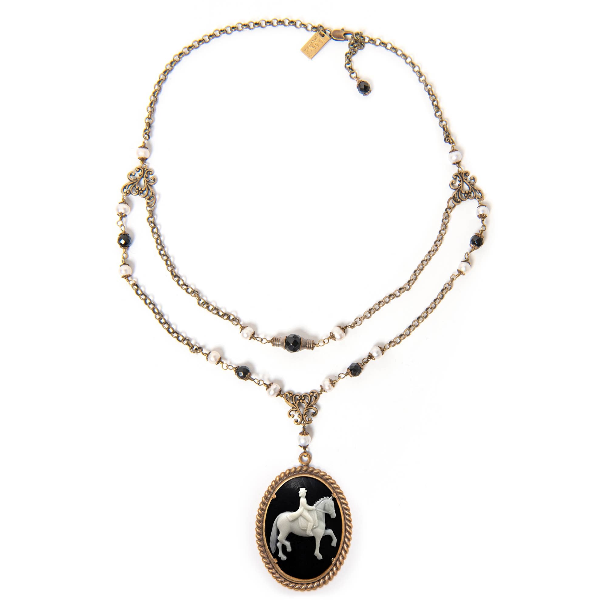 Elegant Dressage Cameo Necklace - Horse Girl