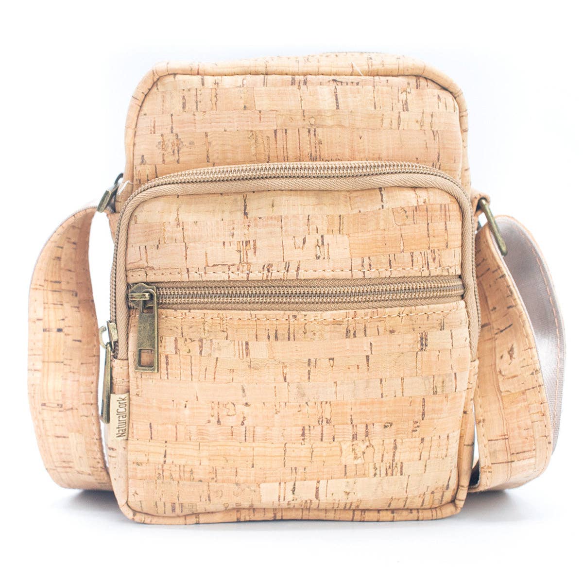 Men's Zipper Cork Messenger Bag