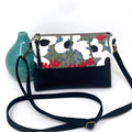 Poppies on the Hill Organic Cotton & black Cork Crossbody