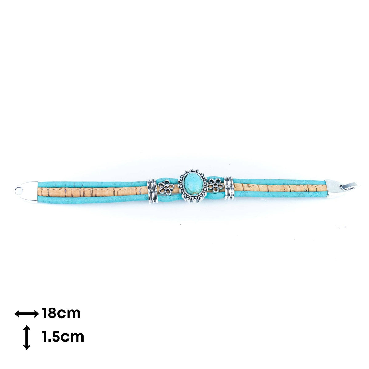 Turquoise Stone Handmade Cork Bracele