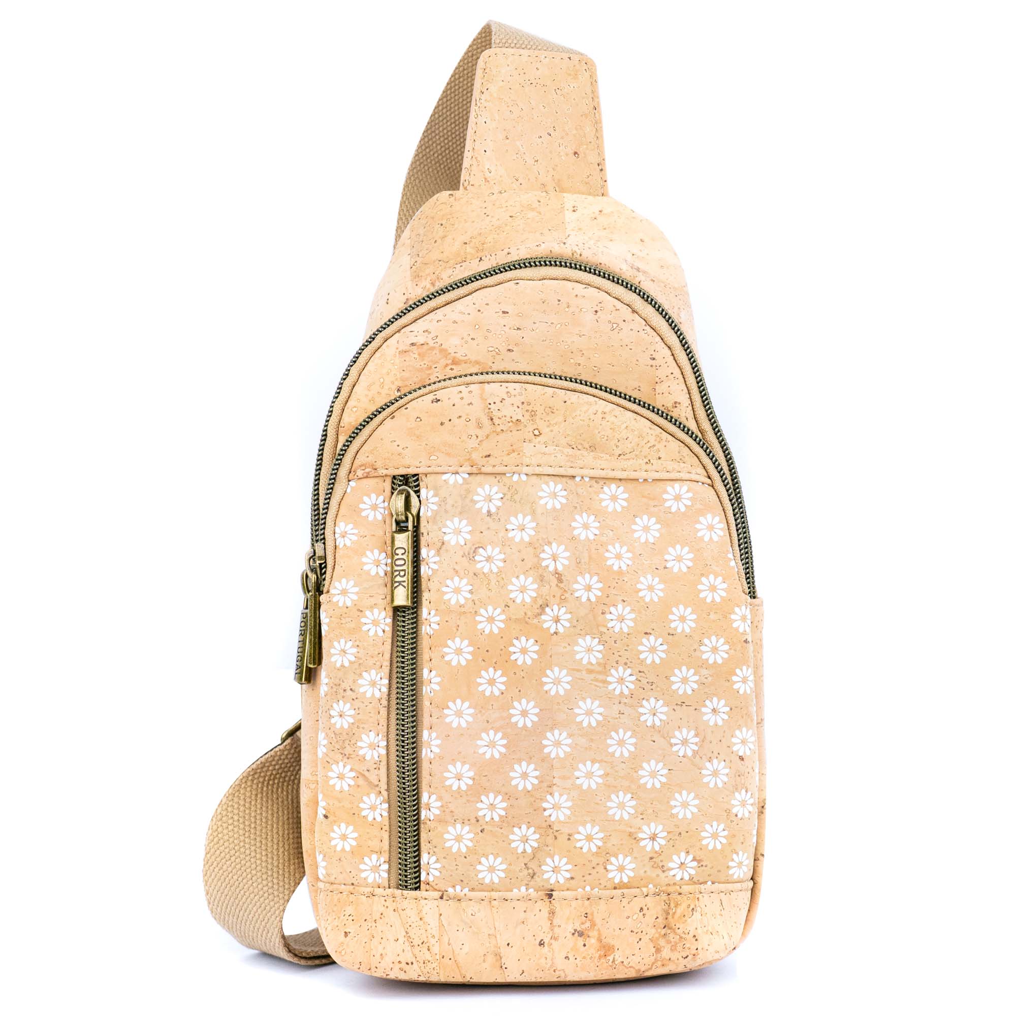 Sling Cork Bag with Adjustable Strap – Floral & Geometric Patterns