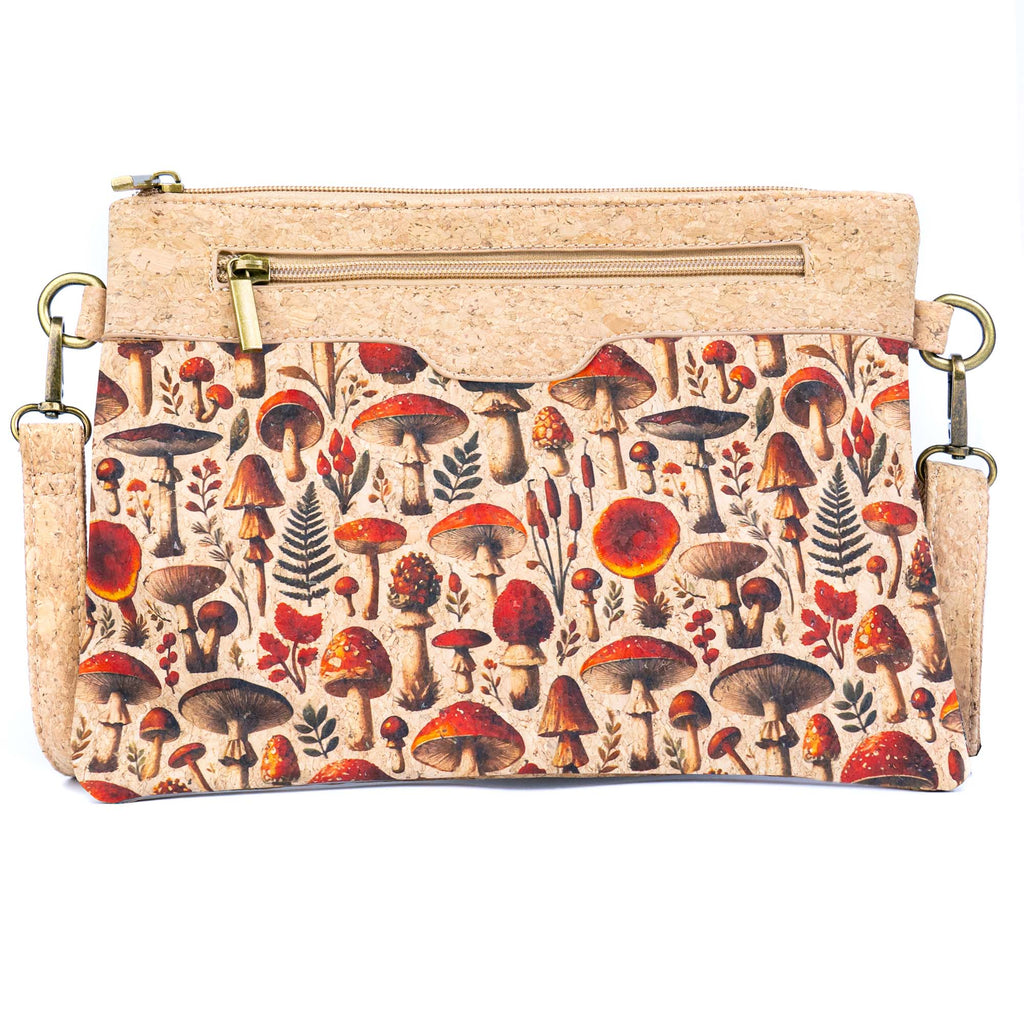 Printed Natural Cork Crossbody Bag & Clutch