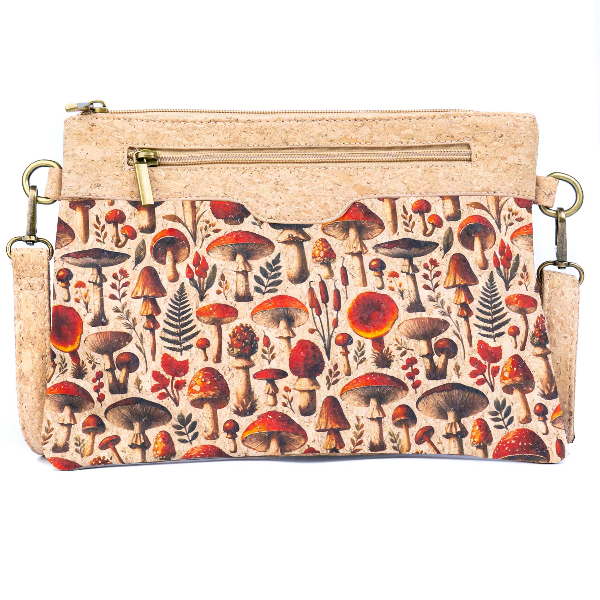 Printed Natural Cork Crossbody Bag & Clutch