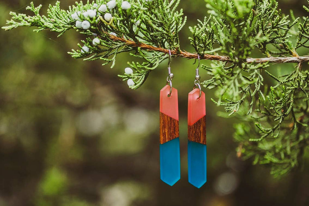 Angelica Wooden & Resin Earrings