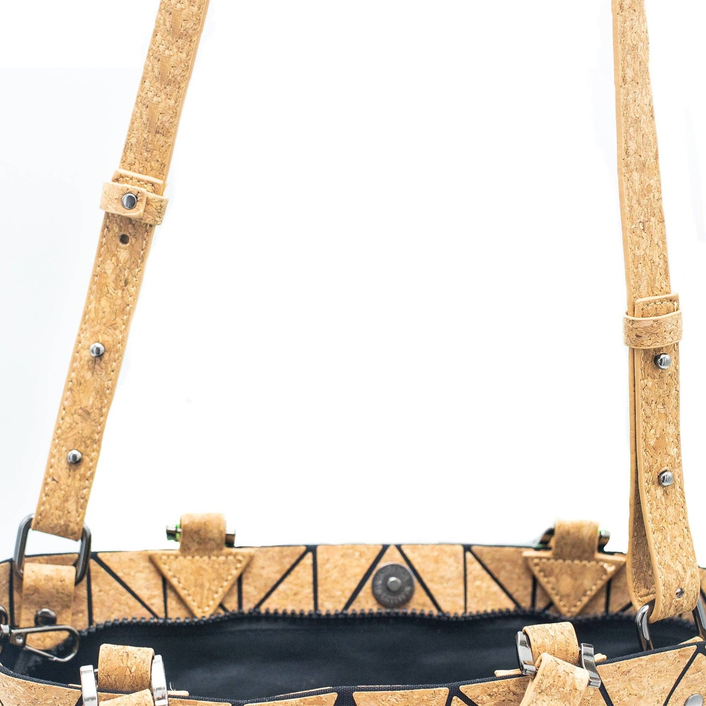 Cross-road Geometric Cork Handbag