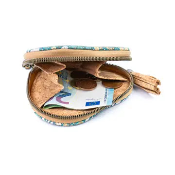Heart Cork Coin Purse w/ Tassel Zipper Pouch