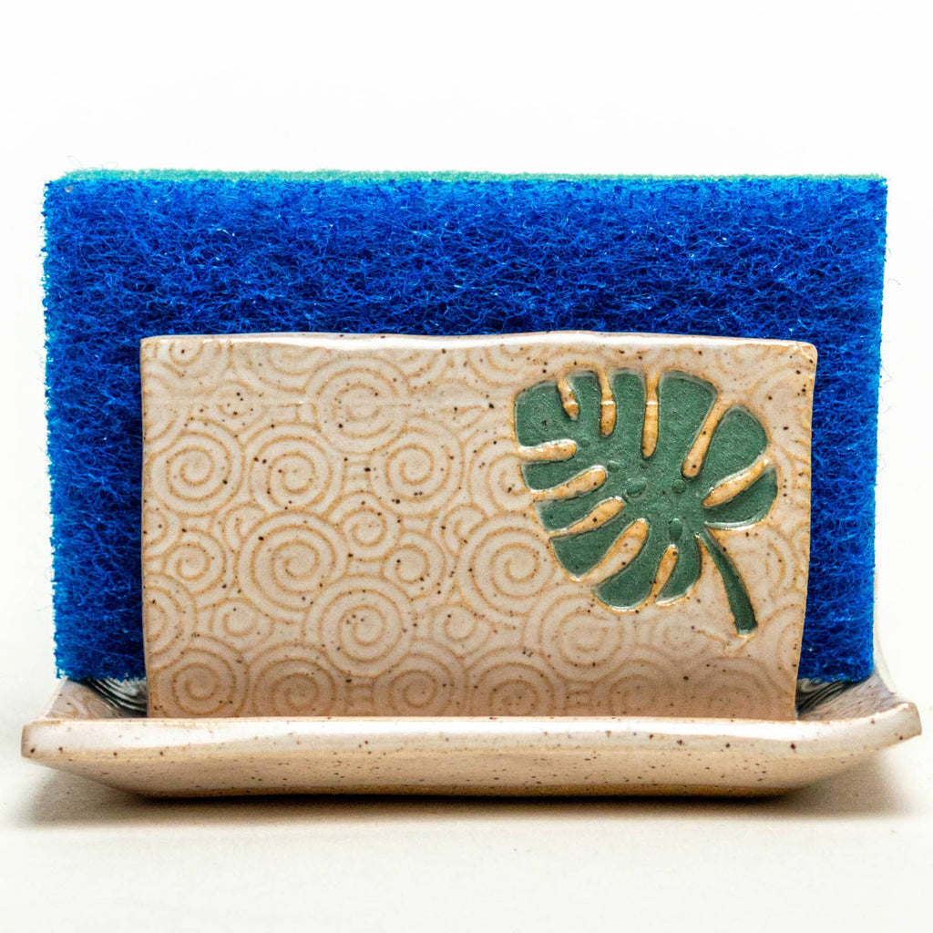 Monstera Ceramic Sponge Holder