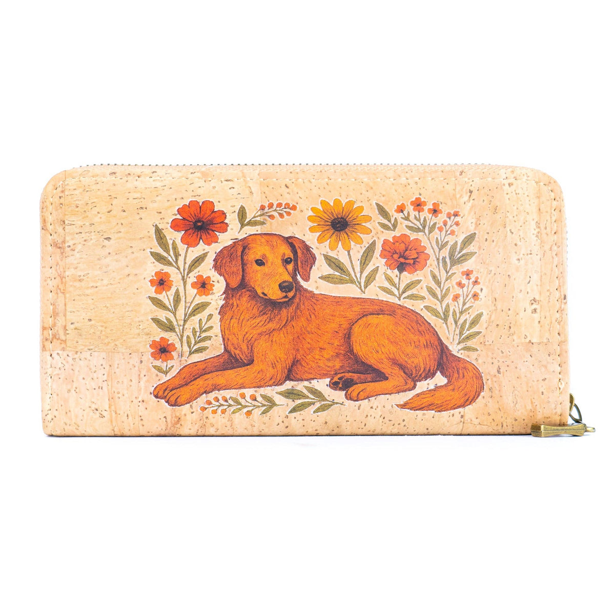 Animal Floral Design Cork Wallet