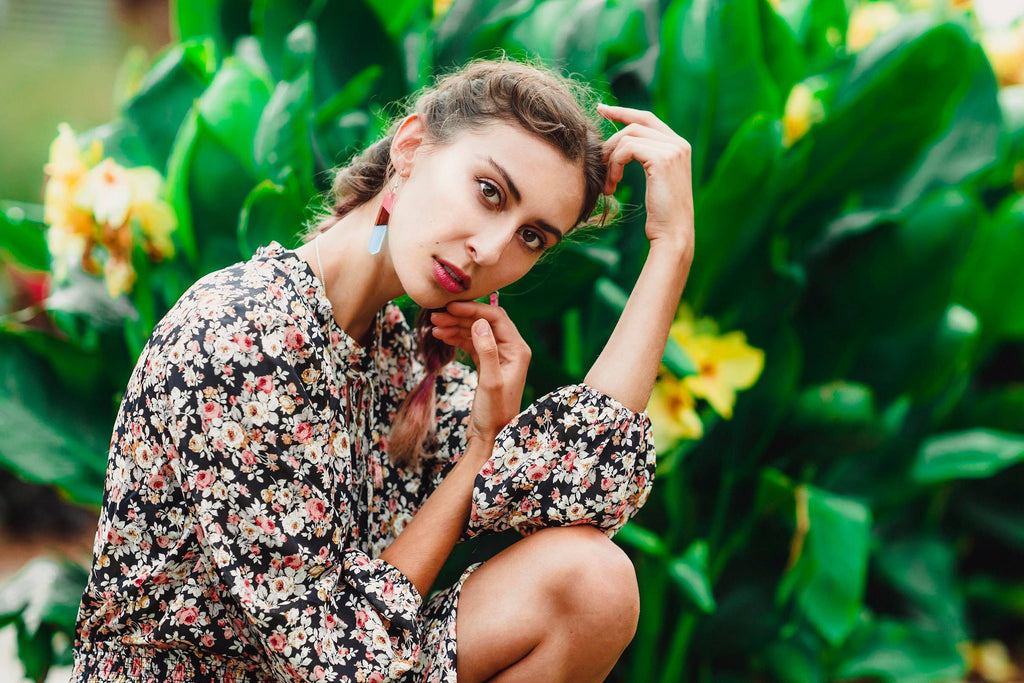 Angelica Wooden & Resin Earrings