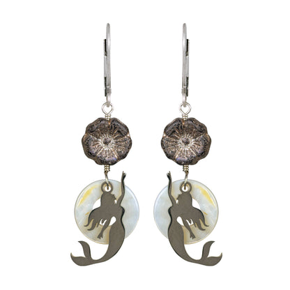 Pearl, Hibiscus Flower & Mermaid Earrings - Tropical Vacation