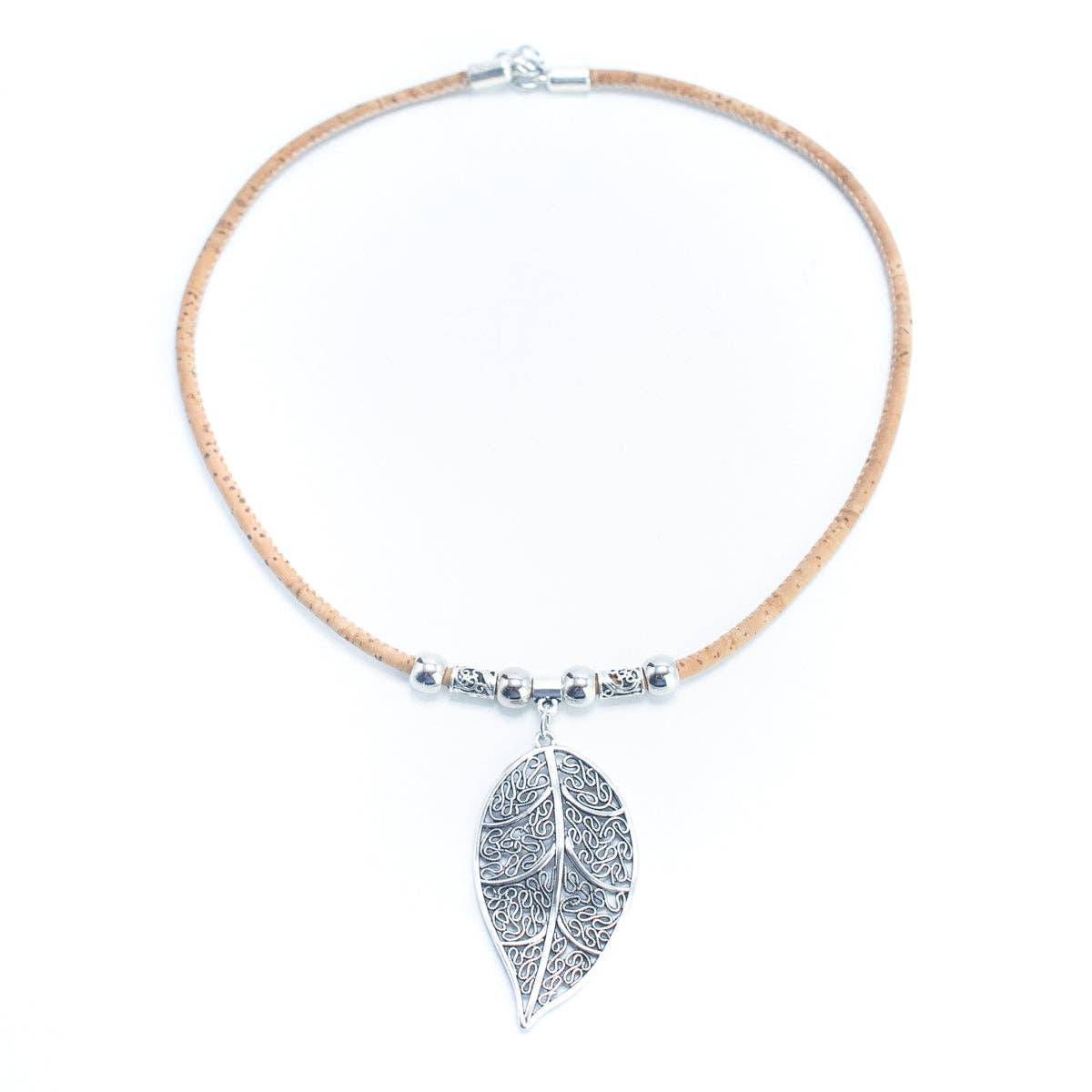 Leaves of handmade Cork Necklace