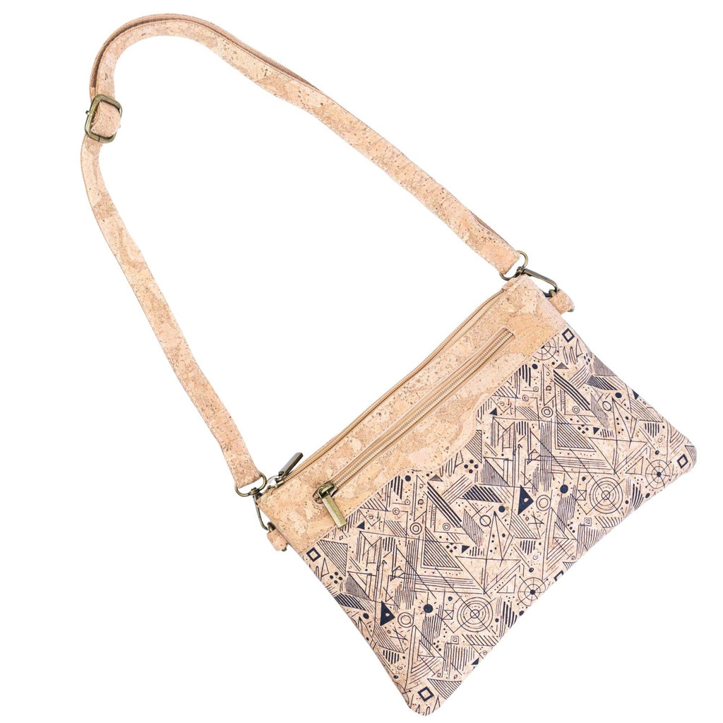 Printed Natural Cork Crossbody Bag & Clutch