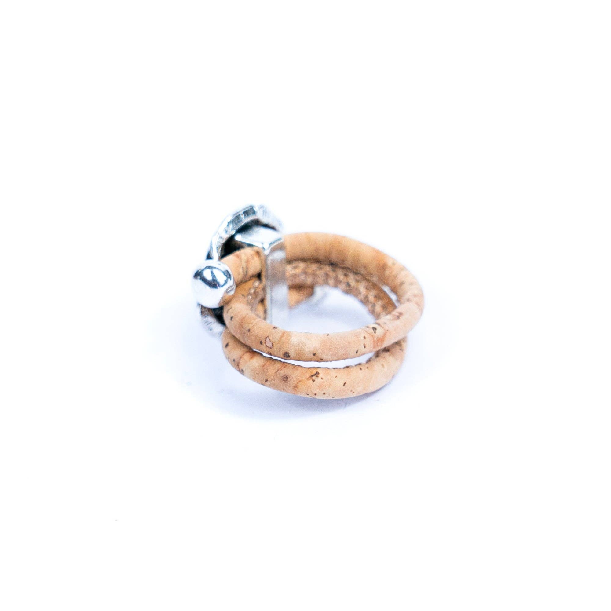 Rose colored cork handmade ring