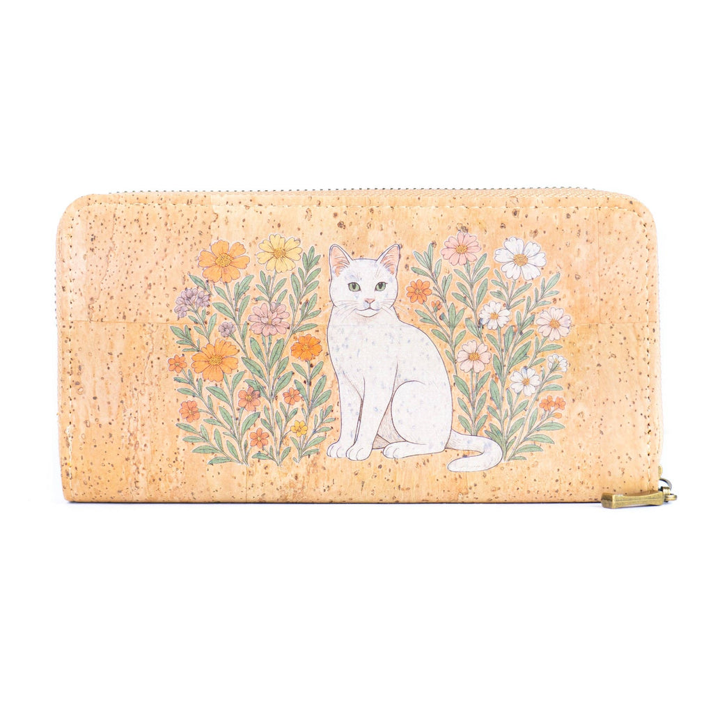Animal Floral Design Cork Wallet