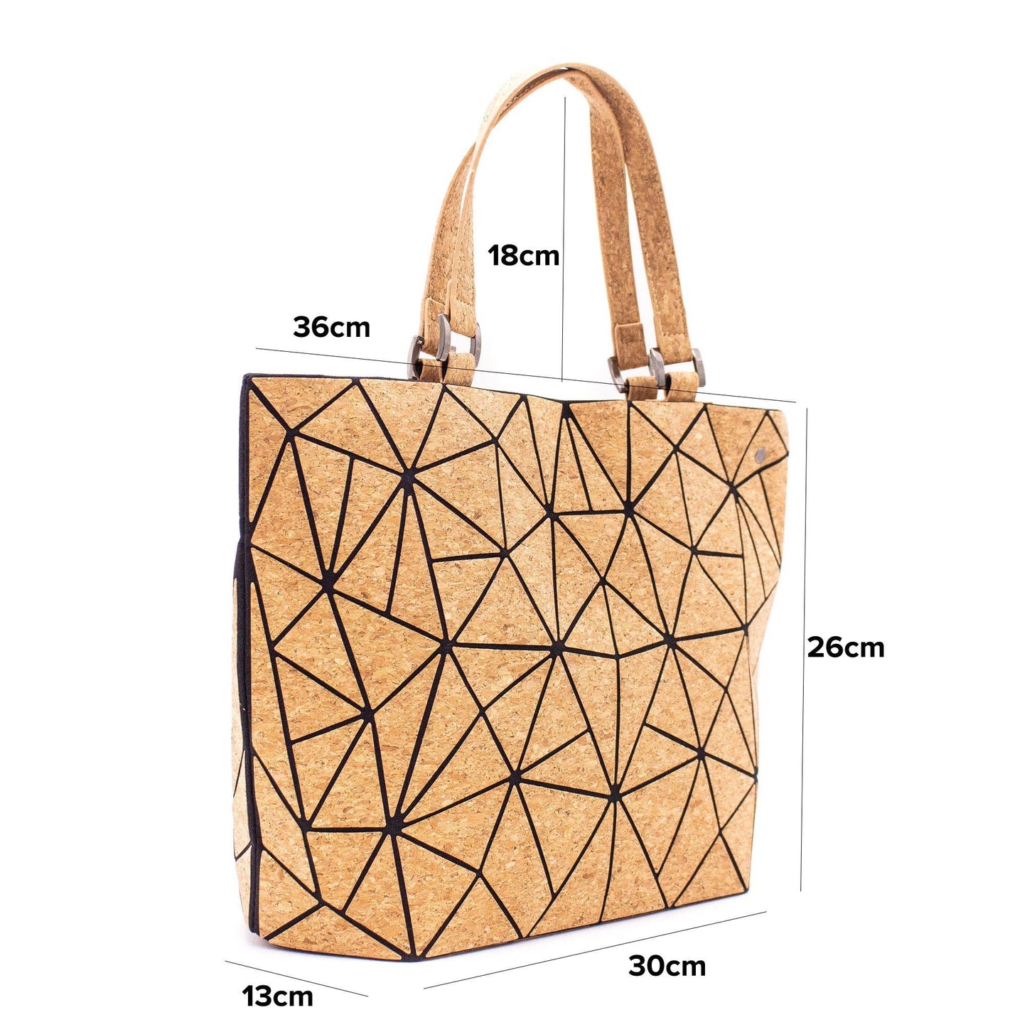 Cross-road Geometric Cork Handbag