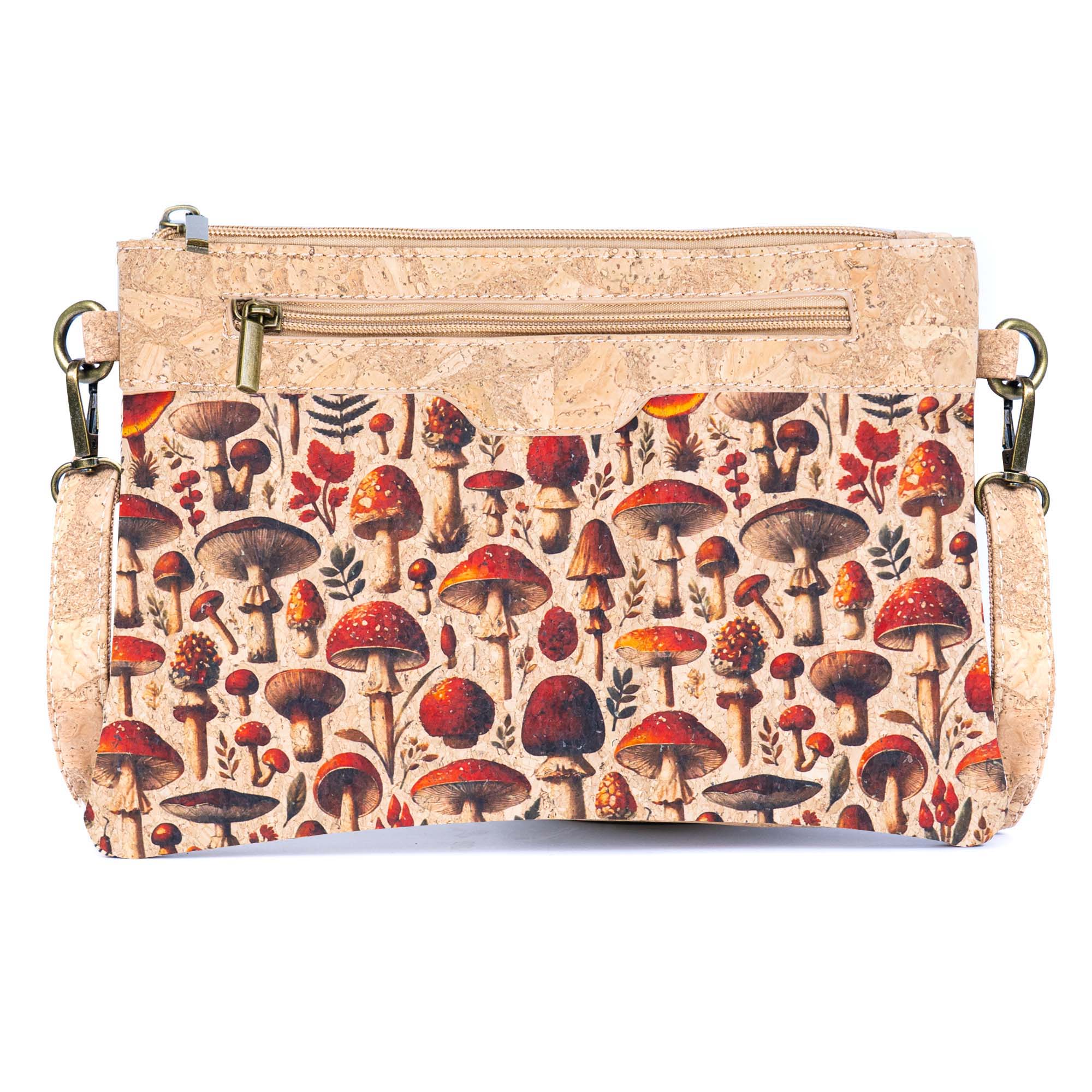 Printed Natural Cork Crossbody Bag & Clutch