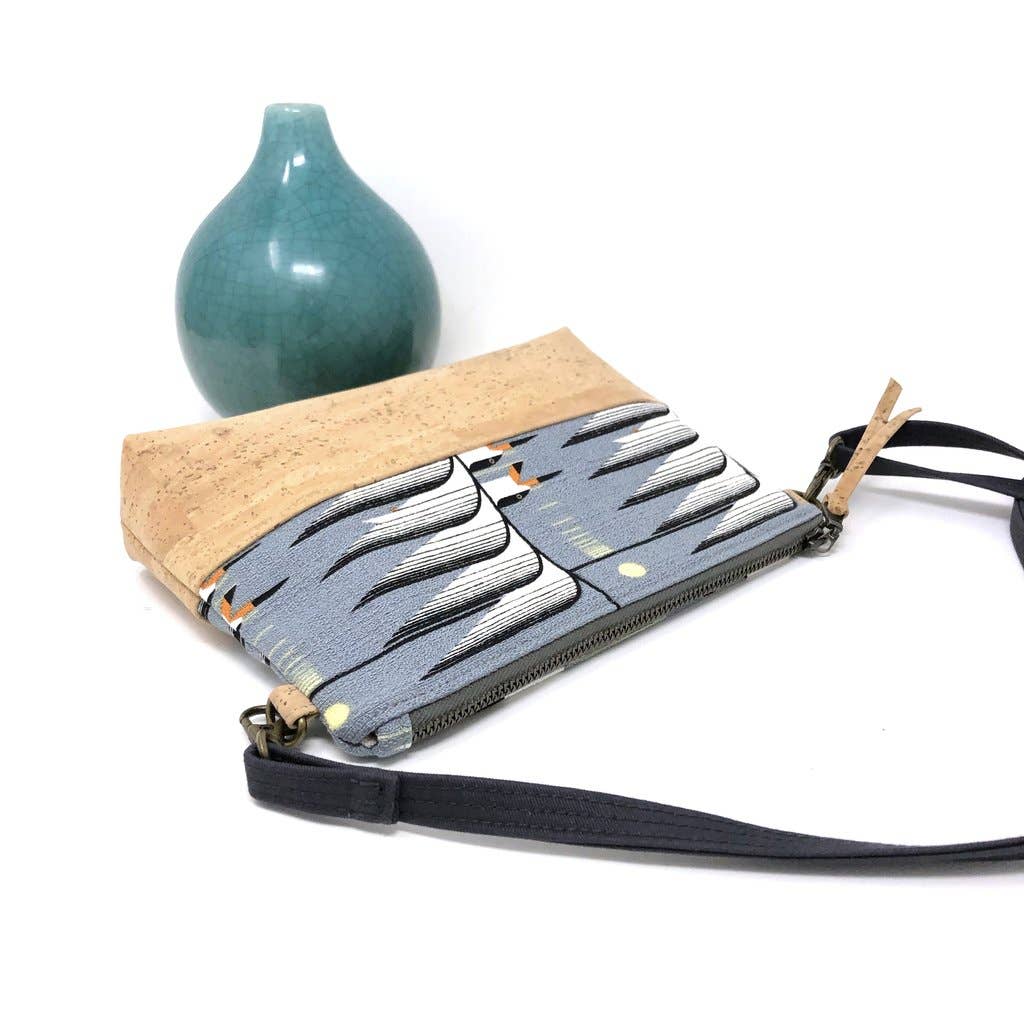 Spring Flowers Organic Cotton & Cork Crossbody