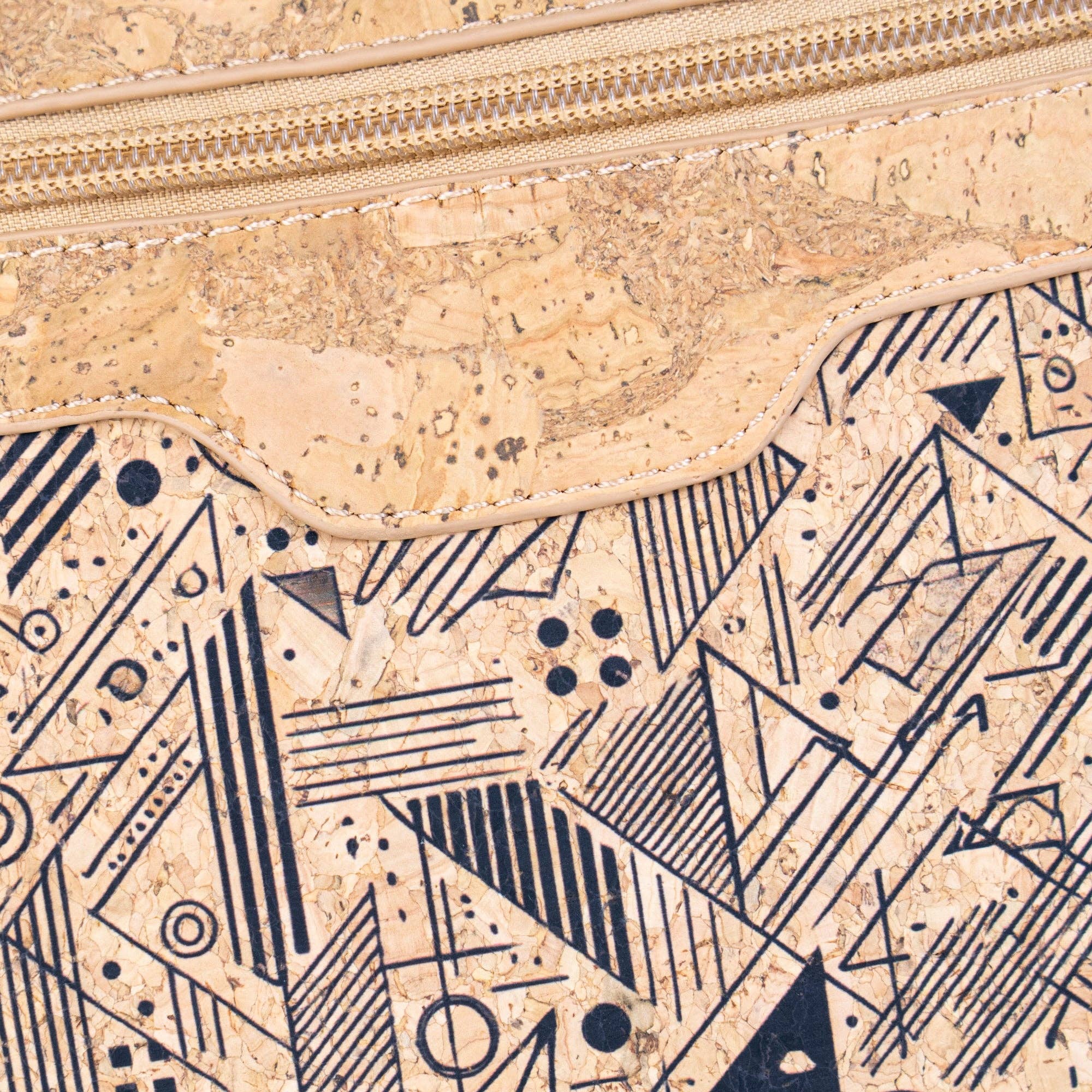 Printed Natural Cork Crossbody Bag & Clutch