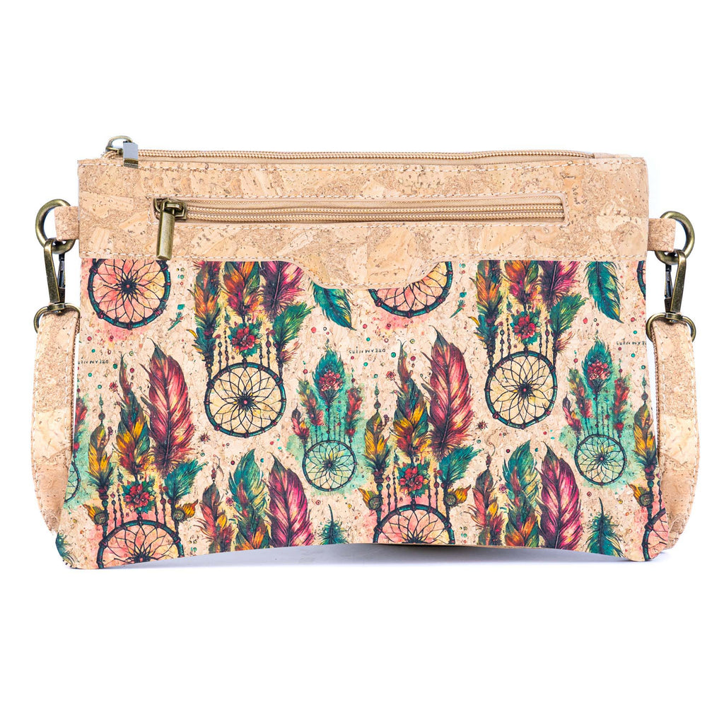 Printed Natural Cork Crossbody Bag & Clutch