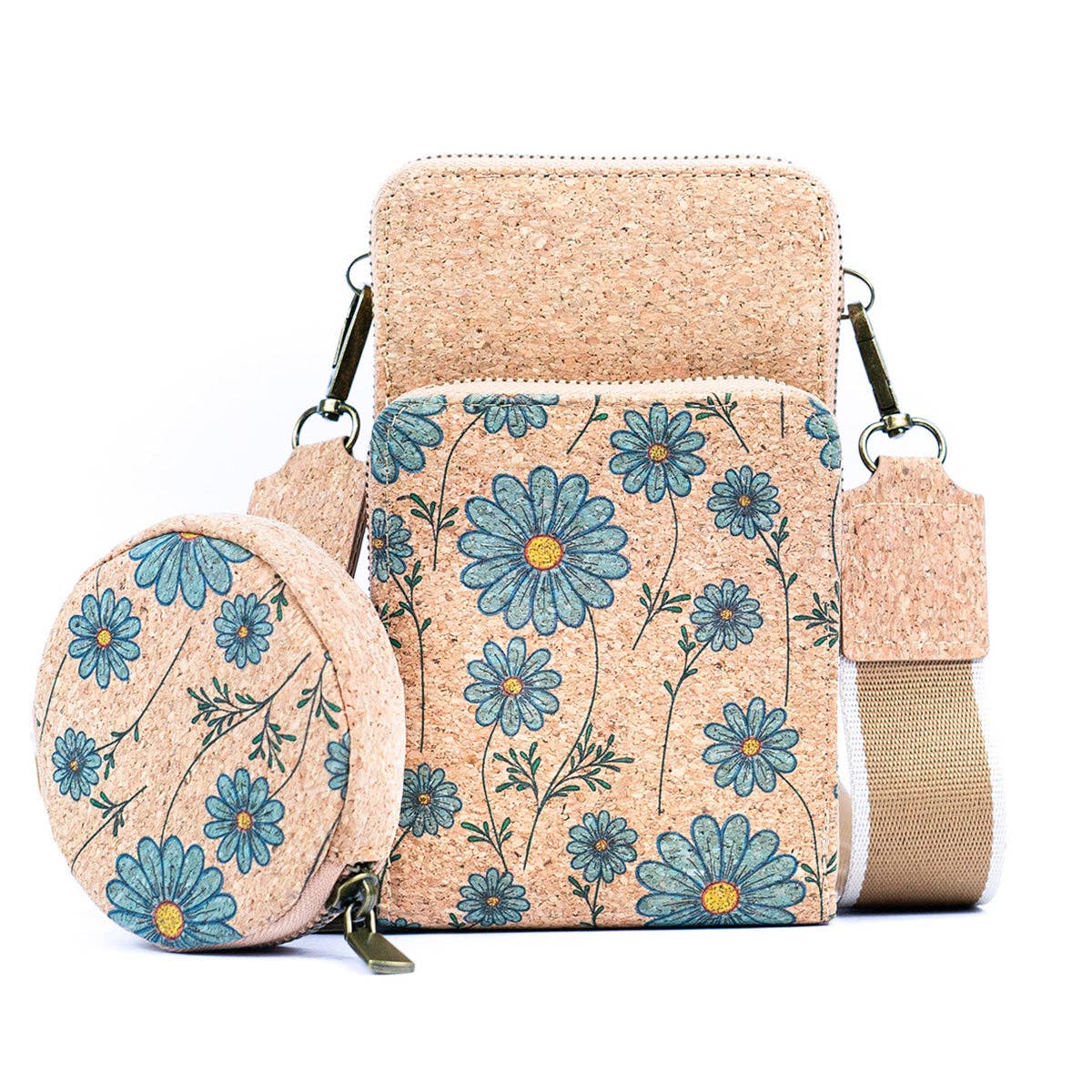 Natural Cork Women's Printed Double Layer Phone Pouch