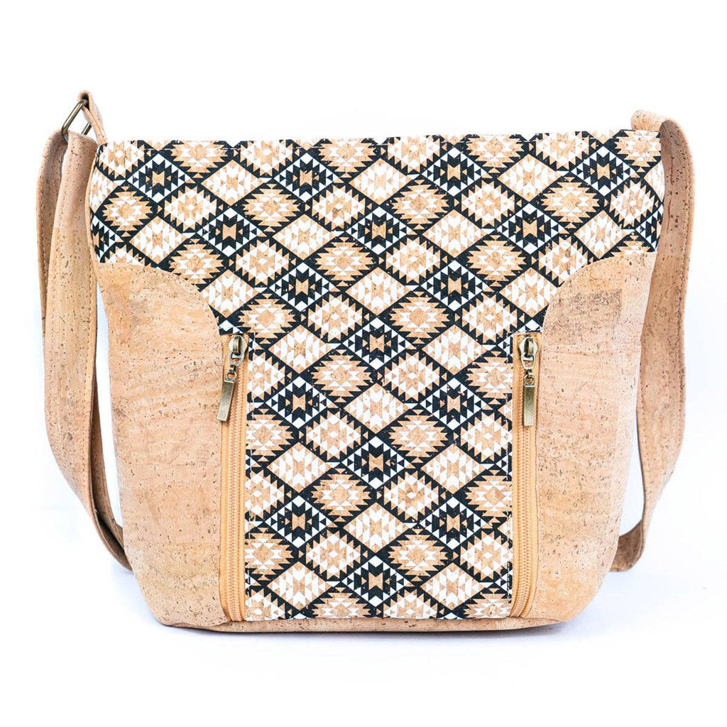 Cork Women's Crossbody Bag with Zippers
