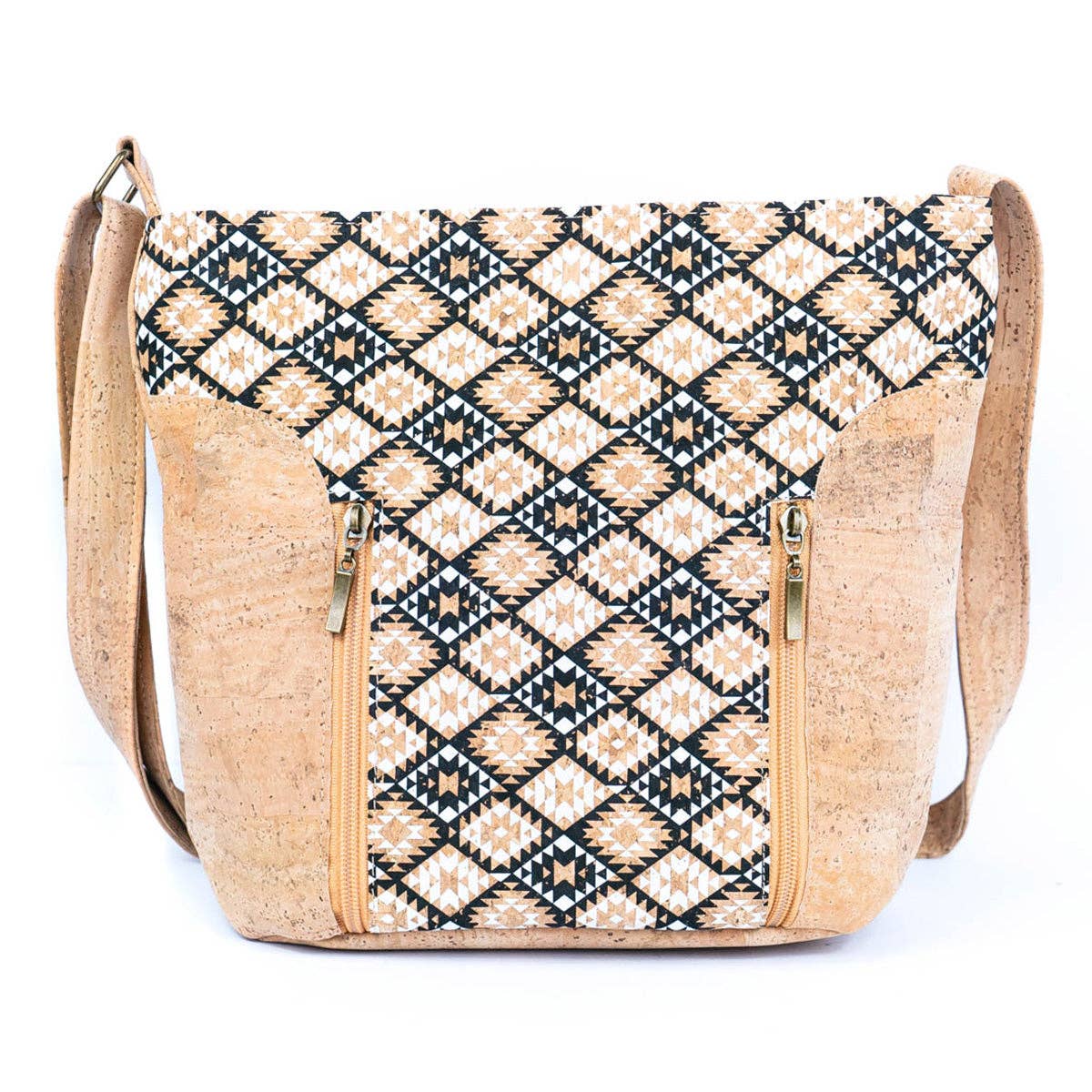 Cork Women's Crossbody Bag with Zippers