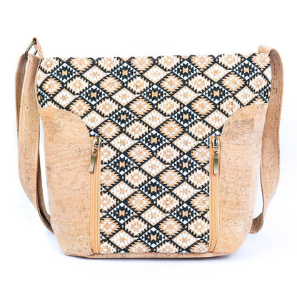 Cork Women's Crossbody Bag with Zippers