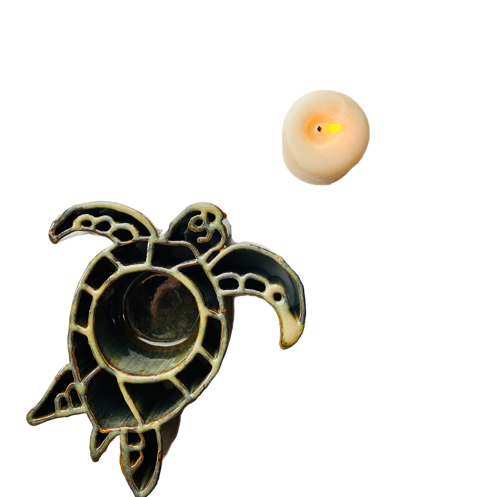 Sea Turtle CandlePot - Stoneware Pottery