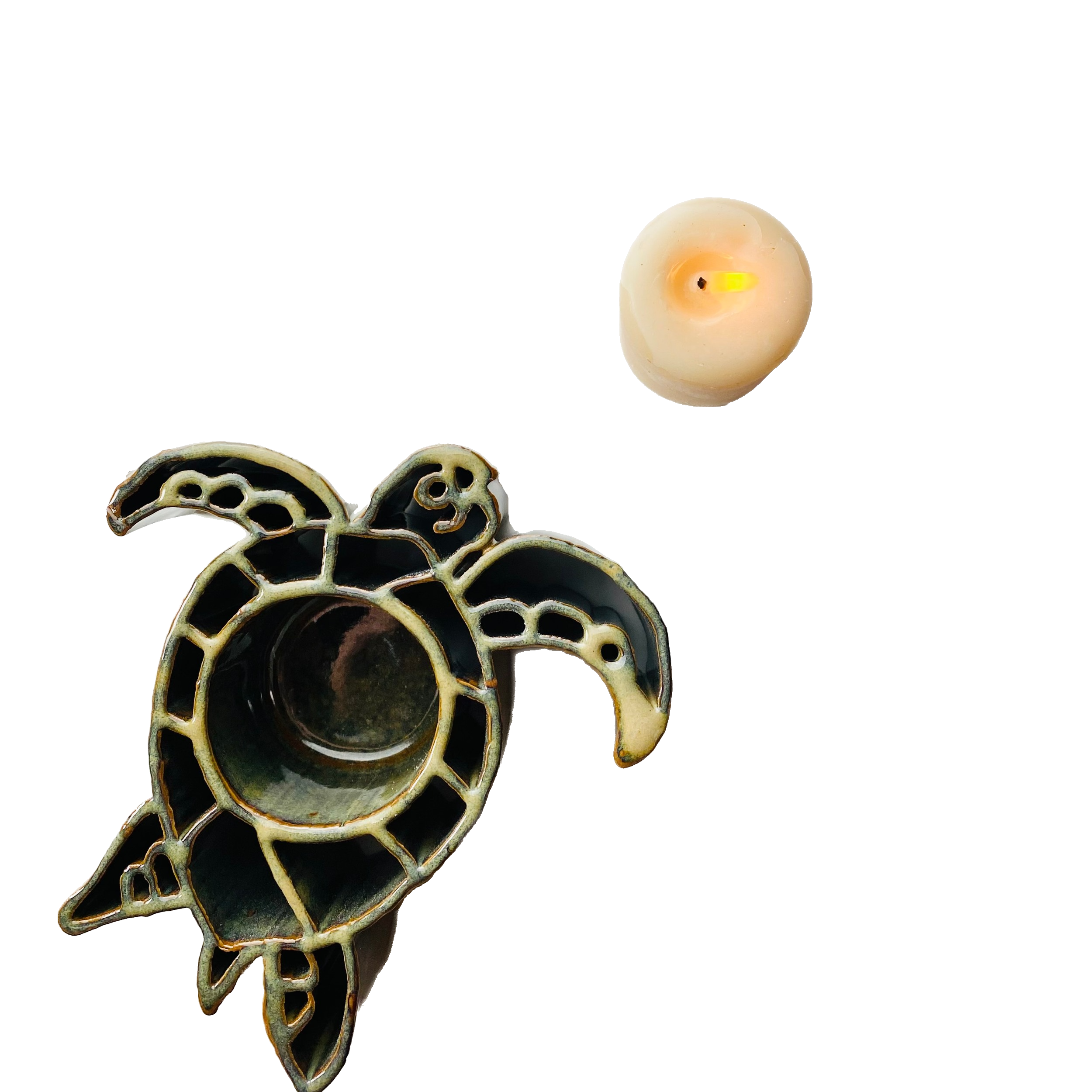 Sea Turtle CandlePot - Stoneware Pottery
