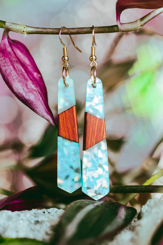 Splash Wooden & Resin Earrings