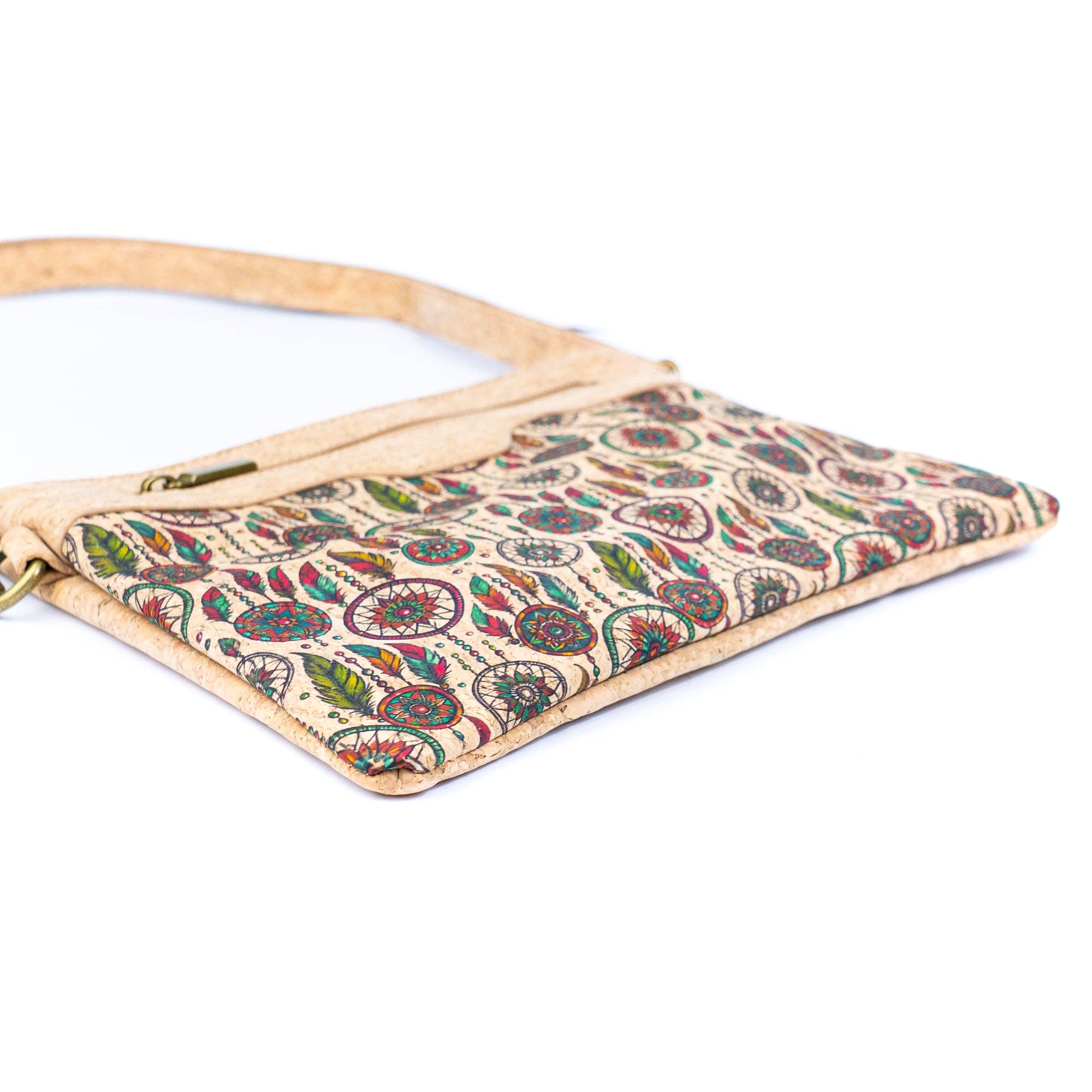 Printed Natural Cork Crossbody Bag & Clutch