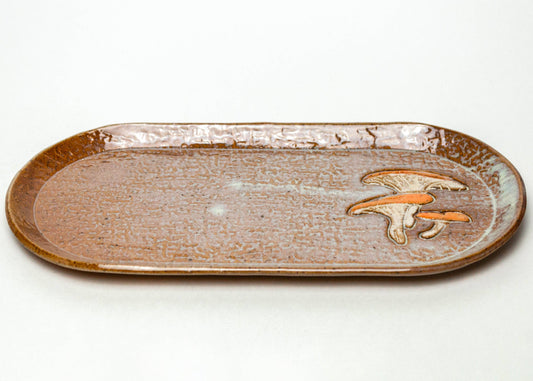 Jack-O'-Lantern Mushroom Ceramic 10" Platter