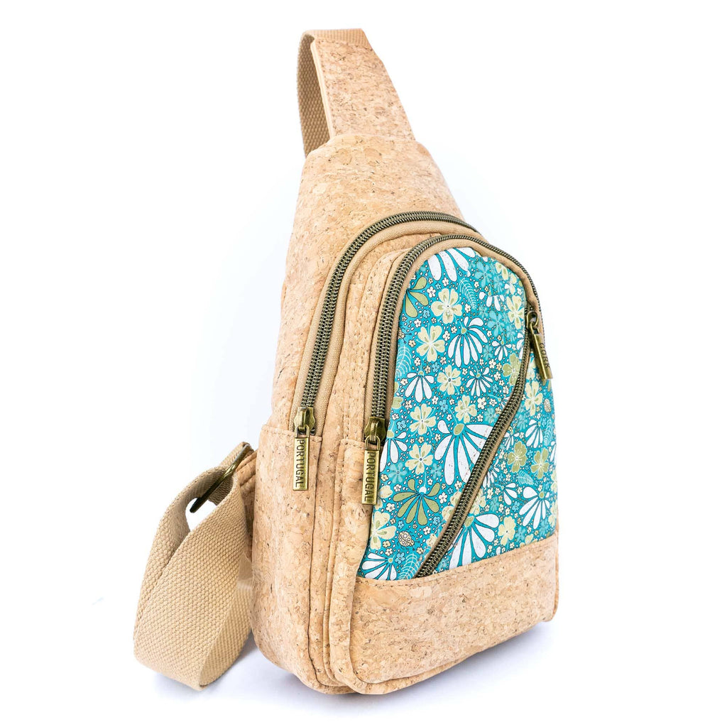 Cork Sling Bag with Printed Front Panel
