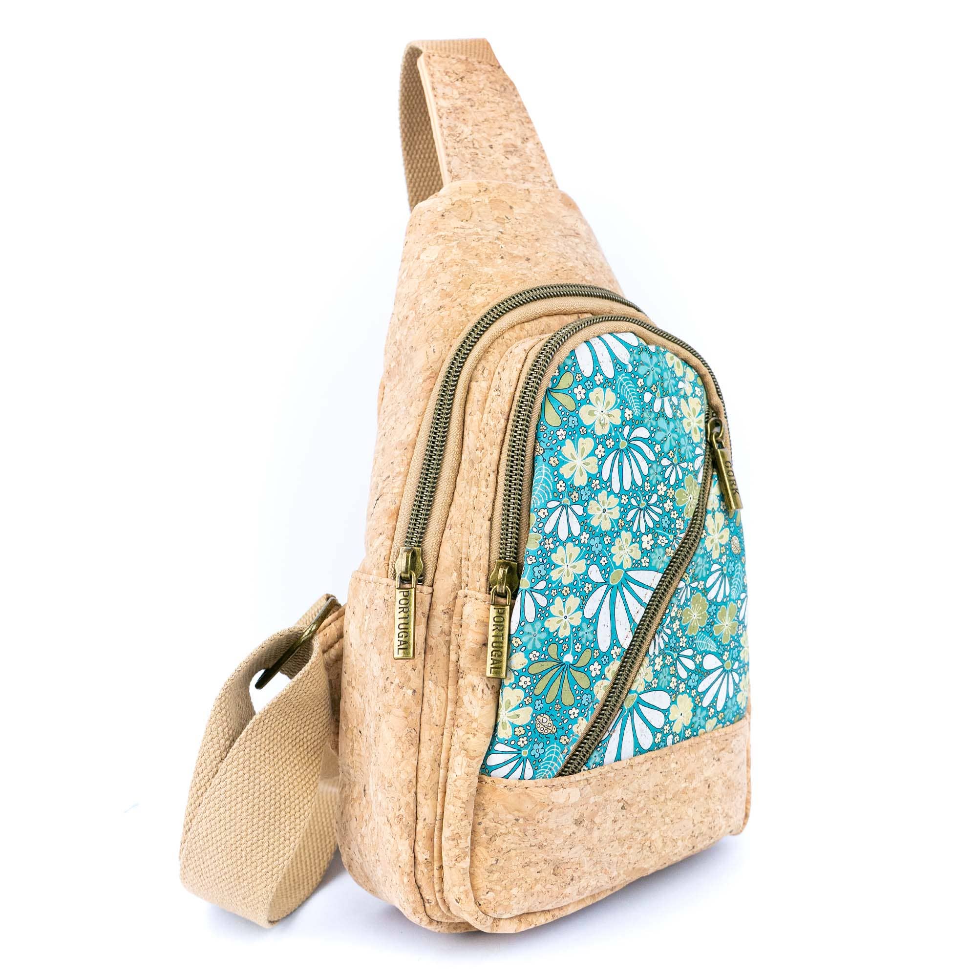 Cork Sling Bag with Printed Front Panel