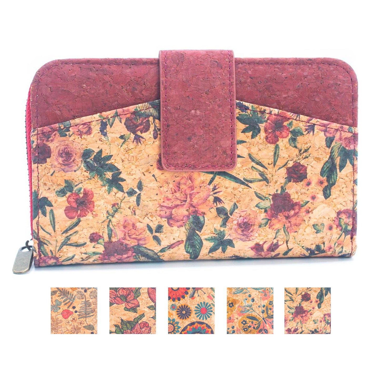 Rose cork wallet and  Card Holder w/ Mini-Flap