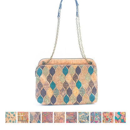 Messenger Patterned Natural Cork bag