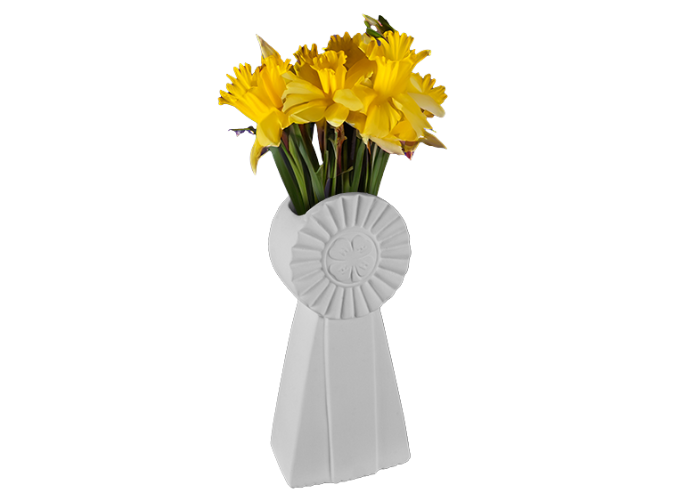 4-H Blue Ribbon Vase Bisqueware