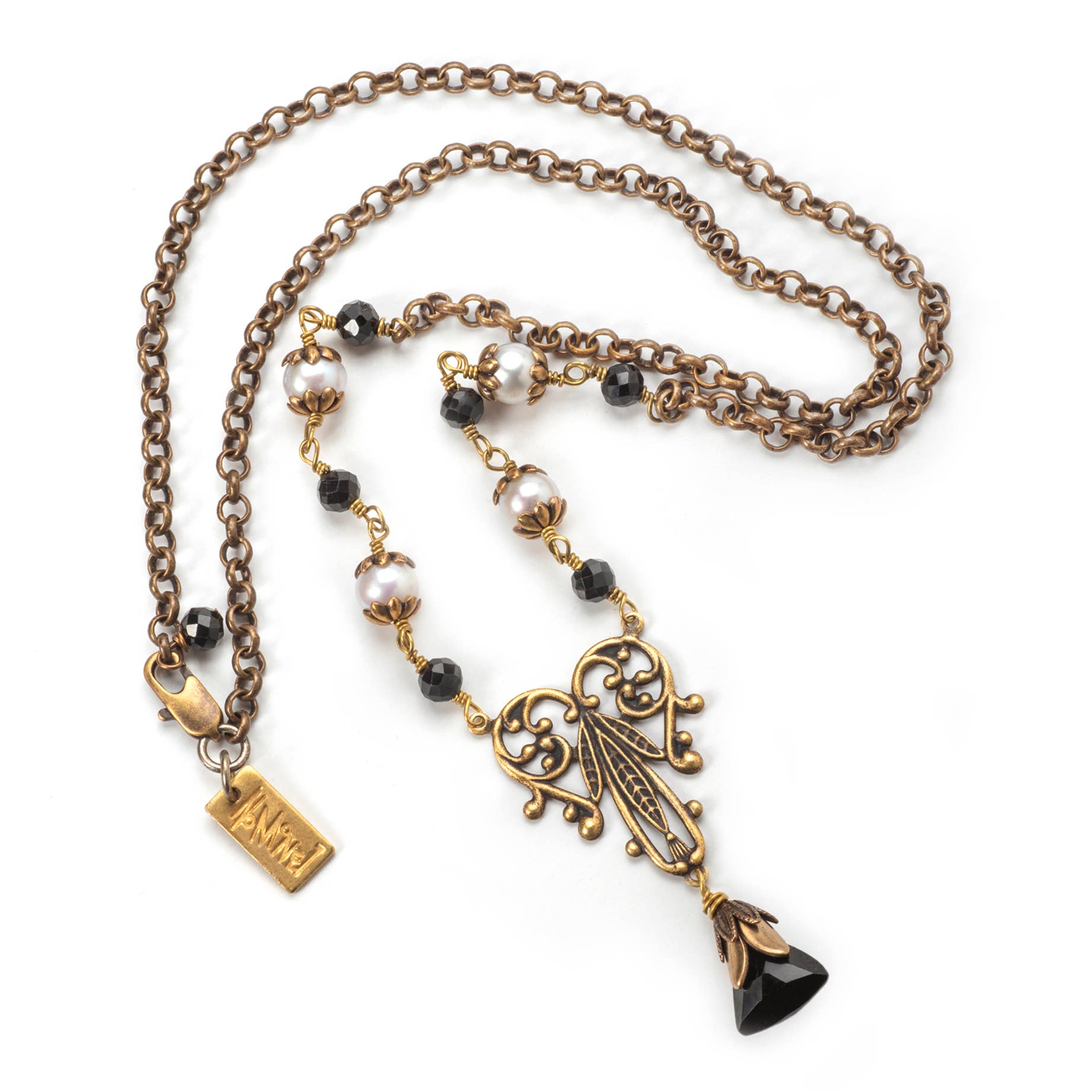 April Fool for Love Necklace - Vintage Brass Necklace