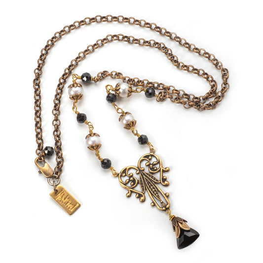 April Fool for Love Necklace - Vintage Brass Necklace