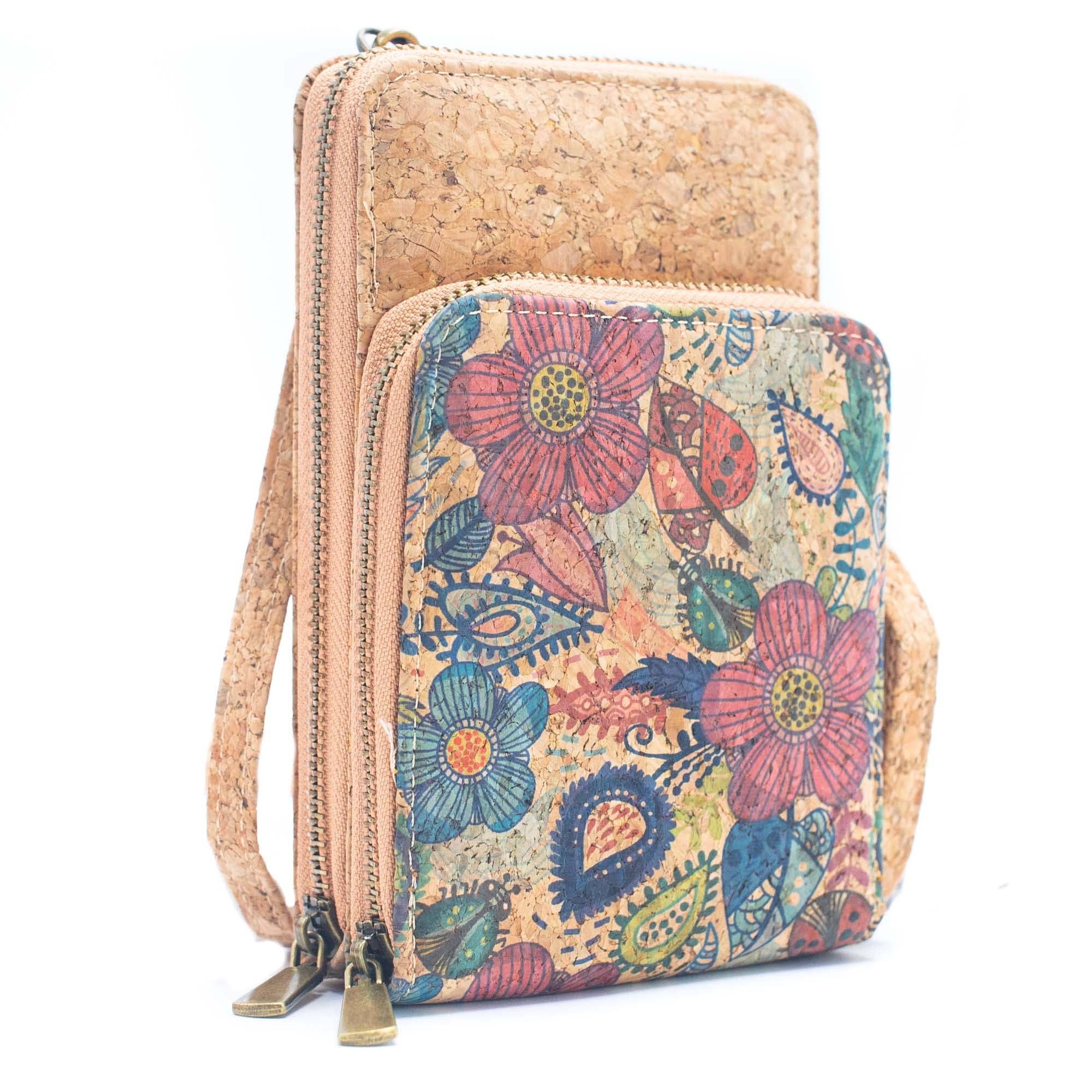 Natural Cork Women's Crossbody Phone Wallet