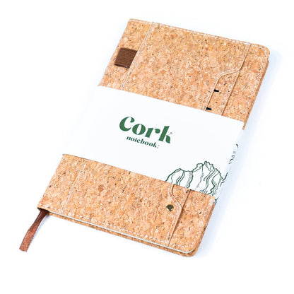 Cork Dairy Notebook with Card Holder and Pen Holder