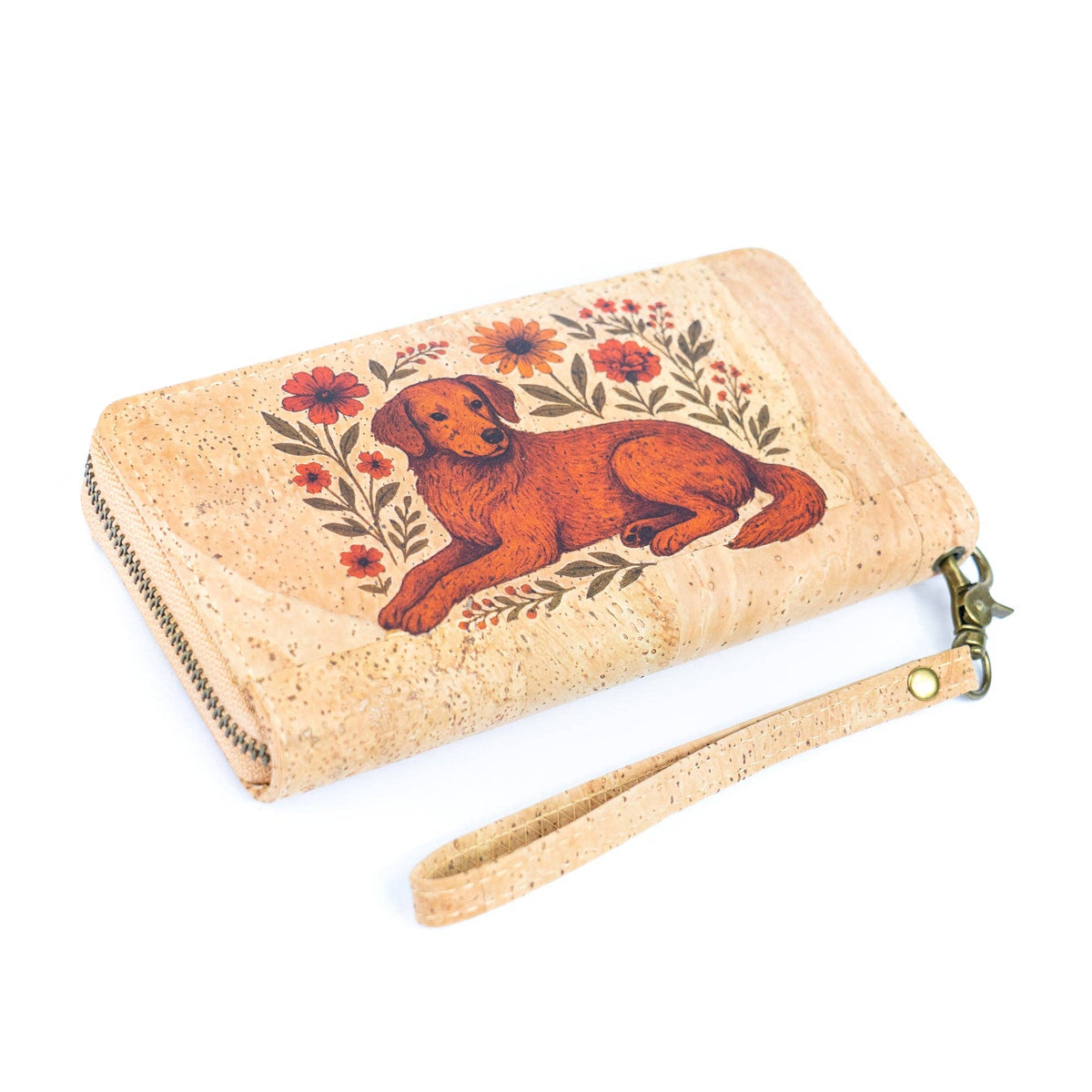 Animal Floral Design Cork Wallet