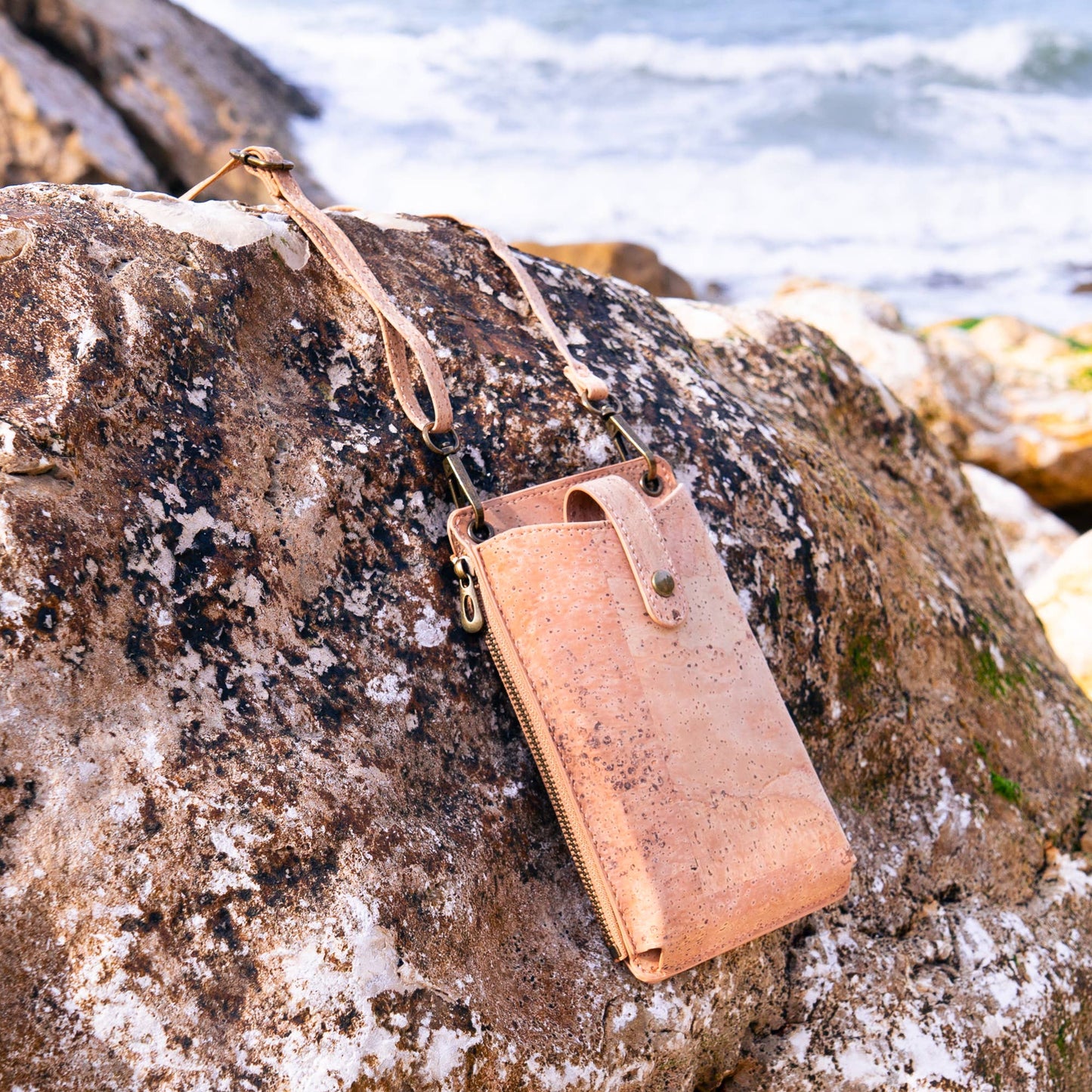 Chic Natural Cork Phone Pouch with Card Slots