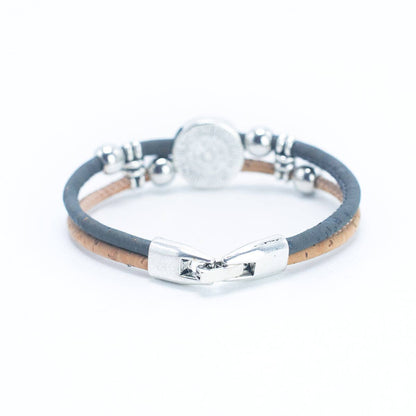 Rose Bead & Colorful Cork Bracelet