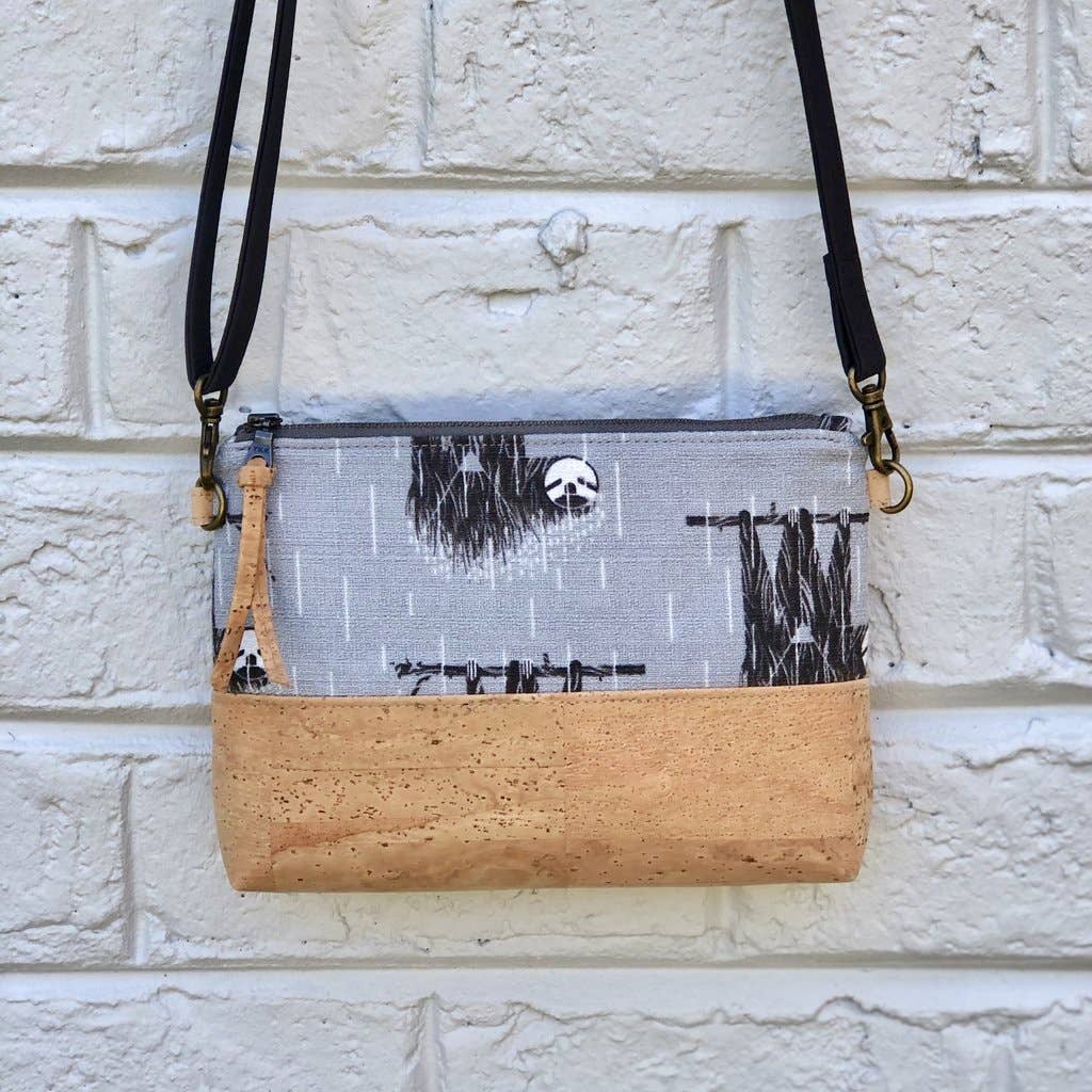 Spring Flowers Organic Cotton & Cork Crossbody