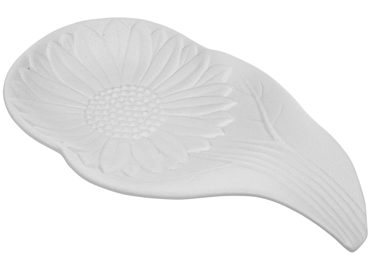 Sunflower Spoon Rest Bisqueware